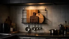 Drátěný stojánek na talíře jako nástěnný držák: konec prkének na lince