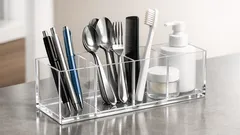 Průhledný stojánek na pera od MUJI: 2 místa, kde udělá větší pořádek než na stole