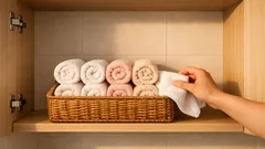 Ručníky v polici už se nesesunou: trik s rolováním, který udělá pořádek během chvilky